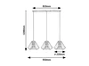 Emerencia függ. E27 3xMAX40W, L95cm
