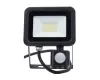 LED fényvető/reflektor mozgásérzékelővel 20W  4000K 1600lm fekete, lapos kivitel