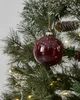 KarácsonyfagömbO8cm piros/csill @