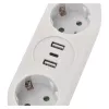 Elosztó 2 aljzat, 2xUSB-A, 1xUSB-C, 1,5m, 3x1,5mm2, fehér