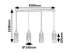 Fumea függ. E27 4xMAX60W, L100cm