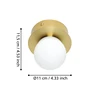 MOSIANO LED fali/mennyezeti 3,3W 3000K IP44