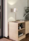 FIORANA Asztali E14 40W homok/fehér@