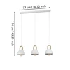 CALMANERA Függ E27 3x40W feh/csiszr