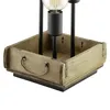 WOOTTON Asztali E27 3x40W fekete/fa