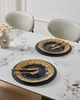 Tányér O32cm fekete,arany szélű@ Mayaga