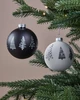 Karácsonyfagömb fenyős O8cm fek @