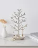 Dekor tárgy aluminium fa, madarakkal ékszertartó