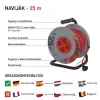 Kábeldob 25m 4 aljzat H05VV-F3x2,5mm2 IP20