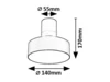 Ovidia,belt.menny. LED16W fekete