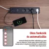 GOSMART hosszabbító 4 aljzat, 2m, kapcsolós, 1,5mm2 , USB-A, USB-C