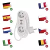 Elosztó 2 aljzat, 2xUSB-A, 1xUSB-C, 1,5m, 3x1,5mm2, fehér
