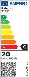 Ovidia függ. LED20W, H120cm fekete