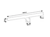 Oliro,belt.fali LED6W L40cm fekete