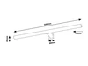 Oliro,belt.fali, LED9W, L60cm króm