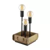 WOOTTON Asztali E27 3x40W fekete/fa