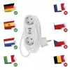 Hosszabbító 2 aljzat, 1,4m, 2xUSB-A, 1xUSB-C, 1,5mm2, fehér