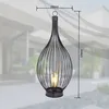 Szolár függeszték fém fekete belül @ borostyán filament izzóval IP44
