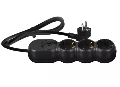 PRELUNGITOR 3PRIZE LUNGIME 1.5m CU INTRERUPATOR NEGRU