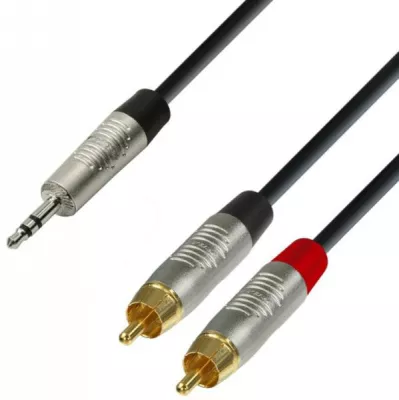 ADAM HALL 3.5 mm JACK-RCA KÁBEL 1.5m PROFESSZIONÁLIS JELKÁBEL 1,5 MÉTER