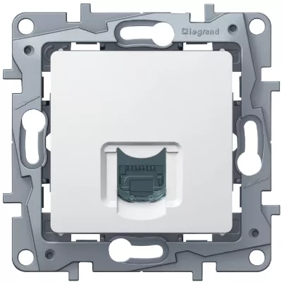 NILOÉ telefon 1xRJ45 CAT6 STP alj fehér csavaros rögzítés, köröm nélkül