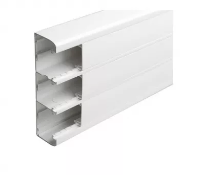 DLP csatorna 180x50 3rekeszes+válaszfal+3x45mm fedéllel, 2m,fehér  8m/doboz