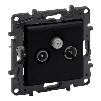 NILOÉ STEP TV-SAT csatlakozóaljzatzat(APA)+fedél csillag 1,5dB fekete