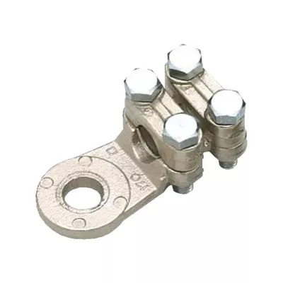 Csavaros saru sárgaréz 75mm2 nikkelezett, 4 csavaros