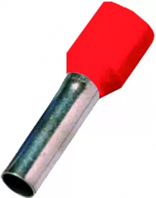 Szigetelt érvéghüvely 1.5mm2 l8mm szig. 1,5mm2 l=8mm piros - box 100