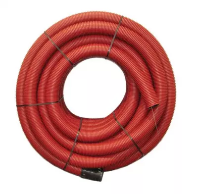 GÉGECSŐ DUPLAFALÚ PIROS-FEKETE D50 HDPE, BEŰZŐSZÁLLAL