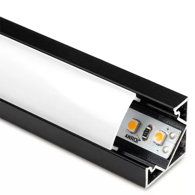 LED sarok profilsín fekete opál fedél ALP-007