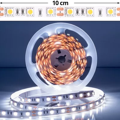 LED SZALAG 60LED IP20 HIDEG FEHÉR LED 5050-60 12V HIDEG FEHÉR