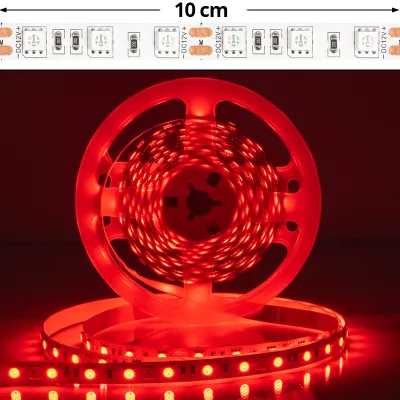 LED SZALAG 5050-60LED 11W IP20 PIROS LED 5050-60 12V SKU 212128