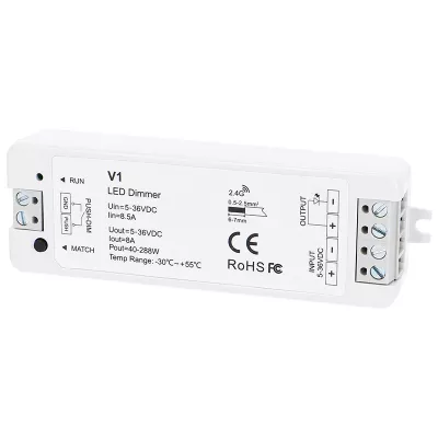 FÉNYERŐSZABÁLYZÓ VEZÉRLŐ 5-36V DC SKYDANCE V1 DIMMER 8,5A