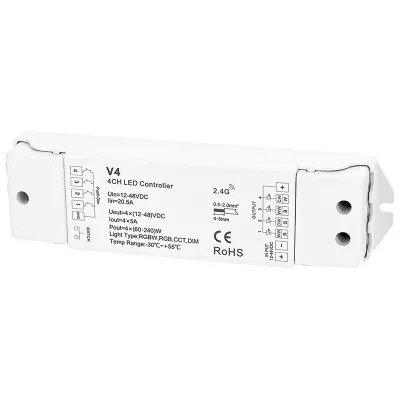 LED VEZÉRLŐ SKYDANCE V4 RGB+W 4CSAT 12-48V 5A 4 CSATORNÁS