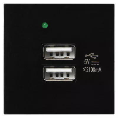 MODULÁRIS USB TÖLTŐALJAT DUPLA 2.1A FEKETE