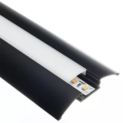 LED PROFILSÍN OPÁL FEDÉLLEL FEKETE 2m/db ALP-021 Fekete 2m/SZÁL