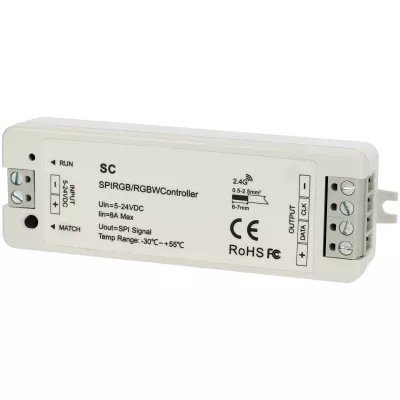 LED VEZÉRLŐ SC RGB/RGBW SPI FUTÓFÉNY 5-24V DC IP20 RF 2.4GHz