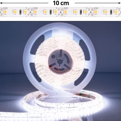 LED SZALAG 120LED 9,6W 6500k IP65 LED 3528-120 12V HIDEG