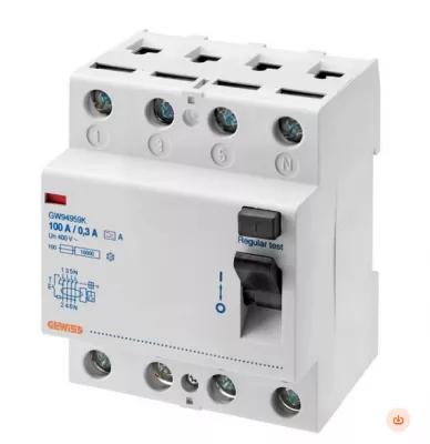 ÁRAMVÉDŐ 100A  4P 300mA  4M A TIP. RCCB 4P 100A INSTANT.A/0,3 4M.