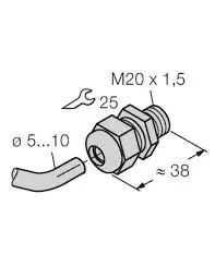 TÖMSZELENCE STRM M20x1,5 FEKETE