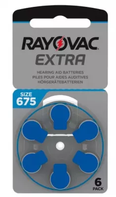 HALLÓKÉSZÜLÉK ELEM RAYOVAC 675 @ Rayovac Extra 675 1,45V 6 DB /CS
