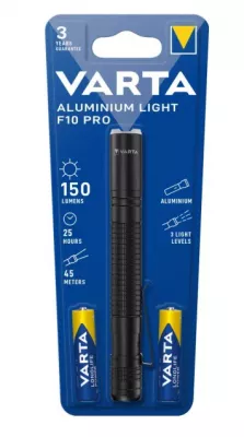 ELEMLÁMPA LED + 2xAA VARTA ALUMINIUM LIGHT F10 ELEMLÁMPA