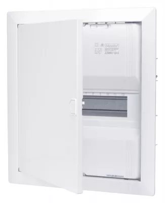 JUMBO12+2 süllyesztett elosztószekrény fém ajtóval, rugós sorkapoccsal