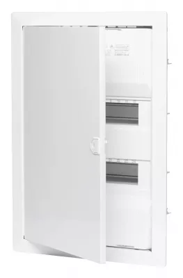 JUMBO24+4 süllyesztett elosztószekrény fém ajtóval, rugós sorkapoccsal