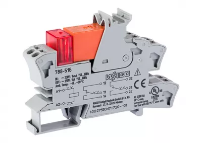 Relémodul 230V AC 2 váltóérintkező piros állapotjelzés