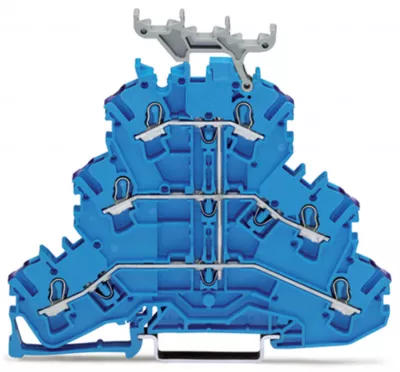WAGO 3 emeletes 6 vezetékes átmenő kapocs kék