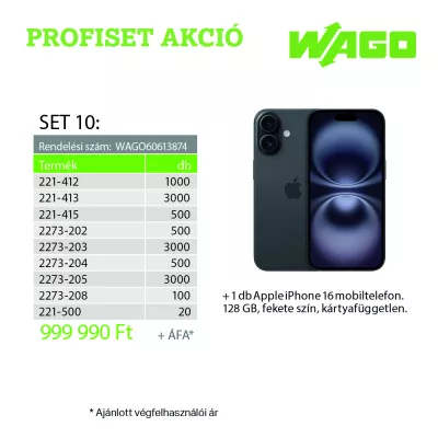 WAGO AKCIÓS EGYSÉGCSOMAG SET-10 @ 60613874