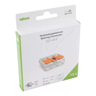 VEZETÉKÖSSZEKÖTŐ 3 PÓLUSÚ. ÁTL. 4mm2 NYITHATÓ SODROTT VEZ.-HEZ 12db./csom