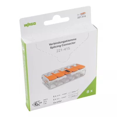 VEZETÉKÖSSZEKÖTŐ 5 PÓLUSÚ. ÁTL. 4mm2 NYITHATÓ SODROTT VEZ.-HEZ 8db./csom